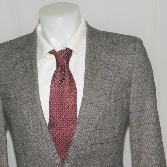 Yves Saint Laurent Rive Gauche Tom Ford Era Gray Plaid Cashmere Blend Blazer 38R - Picture 3 of 13